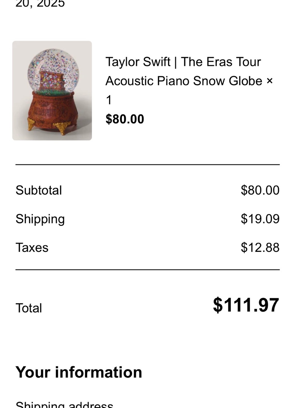 Taylor Swift The Eras Tour Snowglobe - Picture 4 of 4